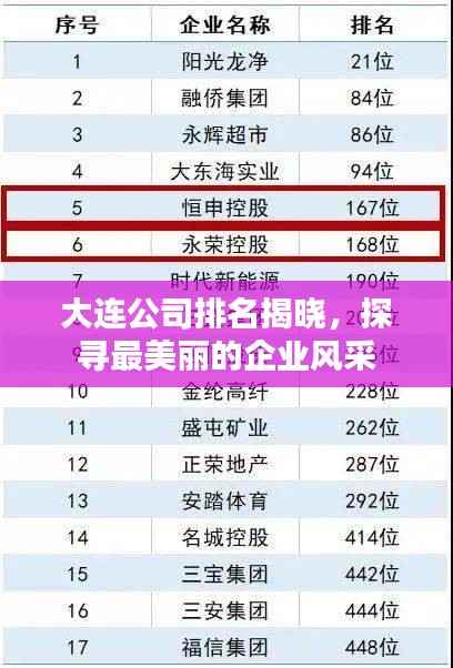 大连公司排名揭晓,探寻最美丽的企业风采