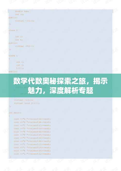 数学代数奥秘探索之旅,揭示魅力,深度解析专题
