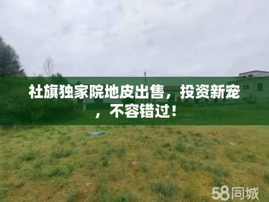 社旗独家院地皮出售，投资新宠，不容错过！