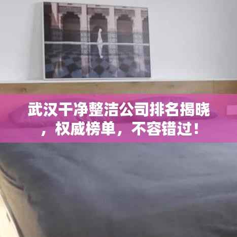 武汉干净整洁公司排名揭晓,权威榜单,不容错过!