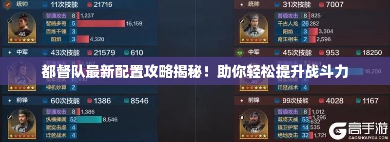 都督队最新配置攻略揭秘！助你轻松提升战斗力