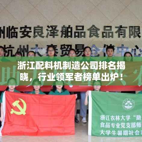 浙江配料机制造公司排名揭晓,行业领军者榜单出炉!