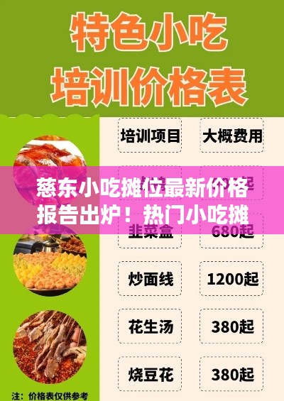 慈东小吃摊位最新价格报告出炉！热门小吃摊位价格一览