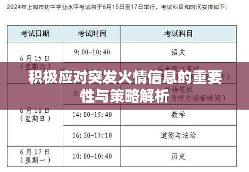 积极应对突发火情信息的重要性与策略解析
