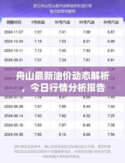 舟山最新油价动态解析，今日行情分析报告