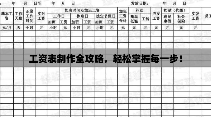 工资表制作全攻略,轻松掌握每一步!